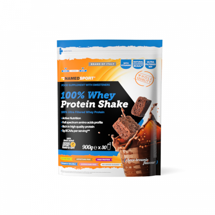 100% WHEY PROTEINA SHAKE CHOCO BROWNIE- 900g